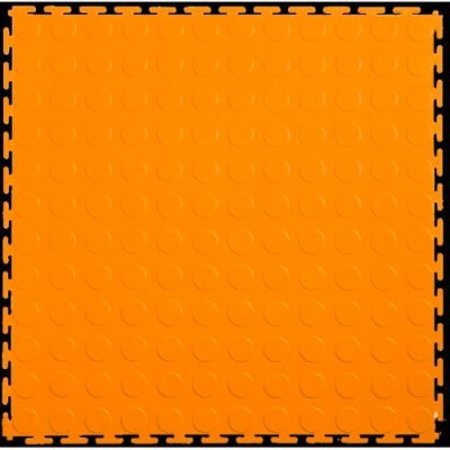 LOCK-TILE Lock-TileÂ PVC Floor Tiles, , 19.5x19.5", Coin, Orange LK010